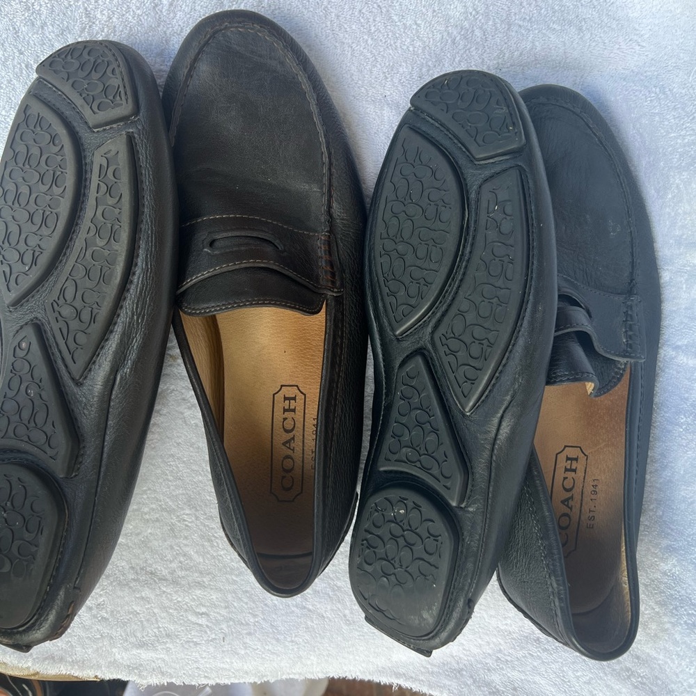 Coach loafers. Sold together. One dark brown and one black. Sz: 11 lightly used